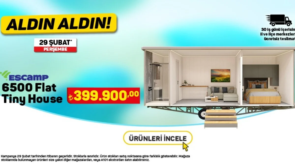 Blog yazısı A101 Tiny House 29 Şubat'da 399 Bin TL'ye Tüm Şubelerde.için resim